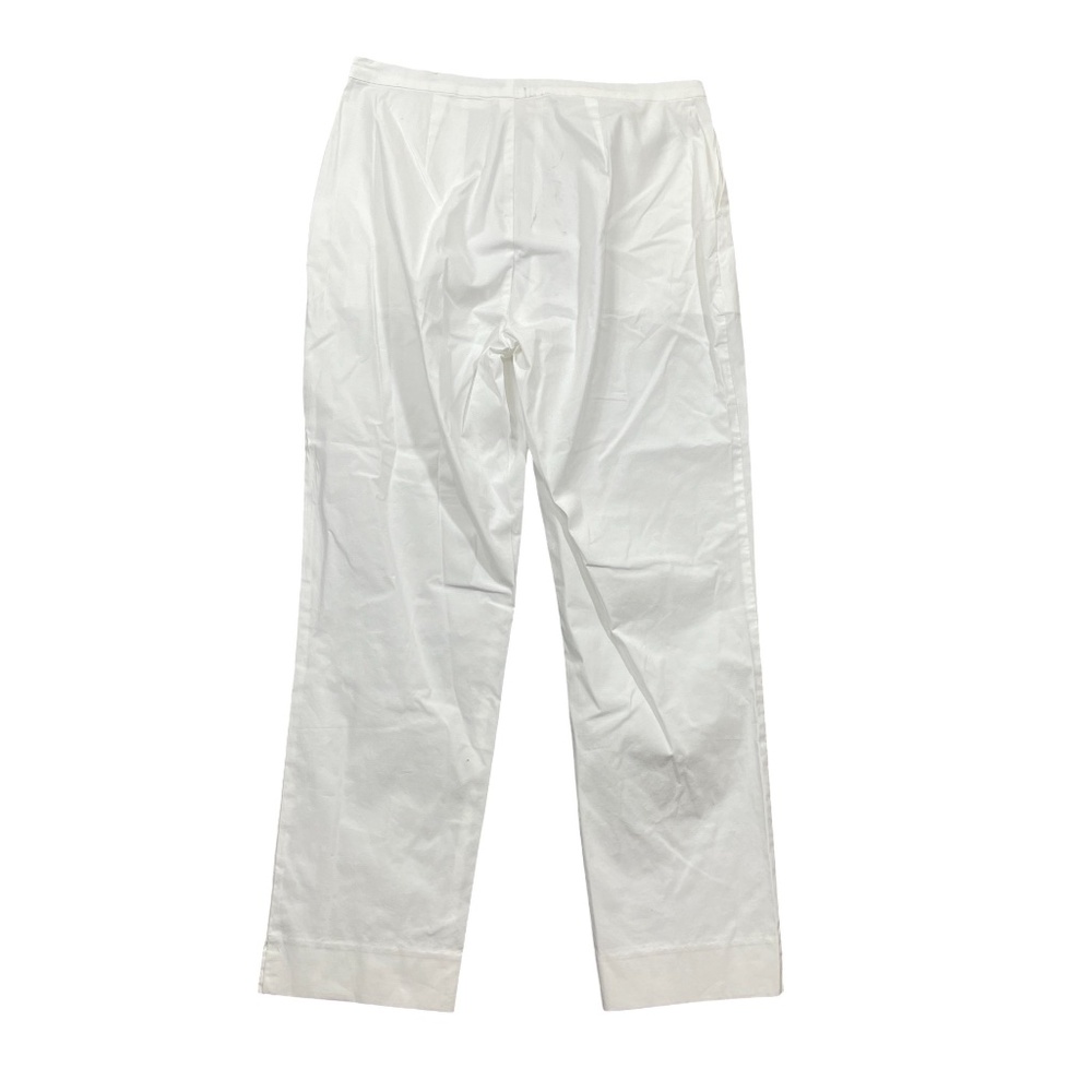 Eileen Fisher 8 White Side Zip Pockets Capri Cotton Elastic (very sligth stain ) - Picture 6 of 6